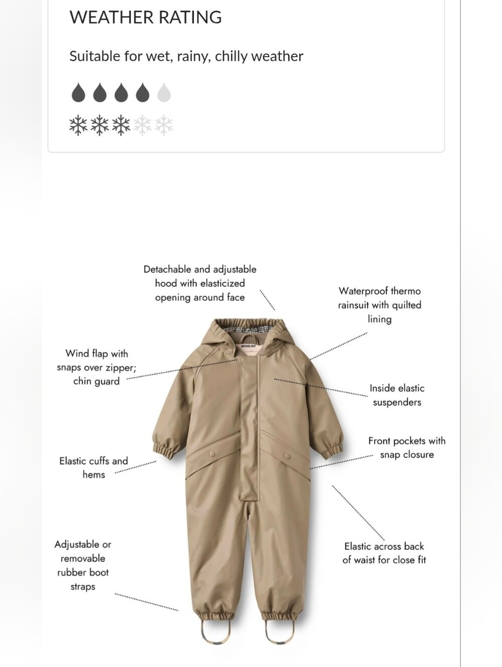 WHEAT Thermo Rainsuit - Picture 5 of 6